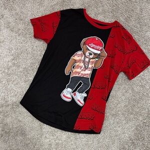 Graphic Bear Tee - Black & Red